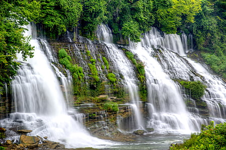 landscape photography of waterfalls during daytime thumbnail