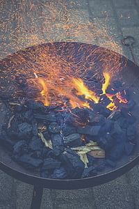 photo of coals in fire pit burning with fire thumbnail