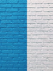 blue and white brick wall thumbnail