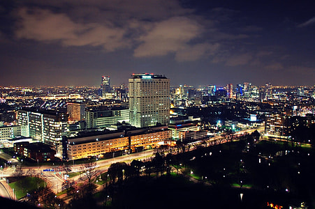aerial view of city during nighttime thumbnail