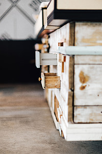 Wooden installation with shelves thumbnail