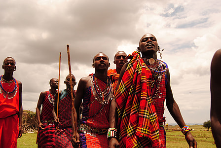group of people walking in grass field thumbnail