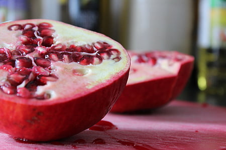 sliced red pomegranate thumbnail