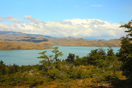landscape photography of mountain and body of water thumbnail