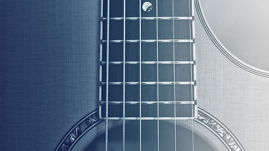 close up photograph of guitar frets thumbnail