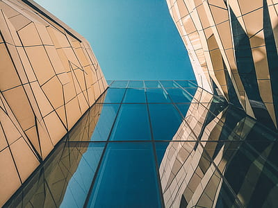low angle photo of glass windowed building during daytime thumbnail