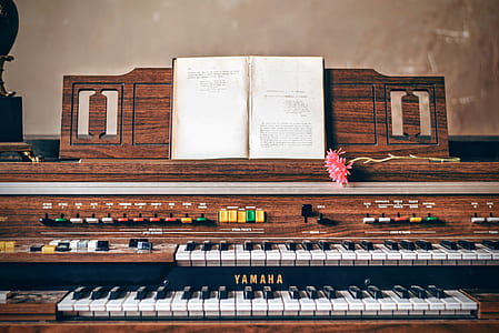 brown Yamaha double hammond organ thumbnail