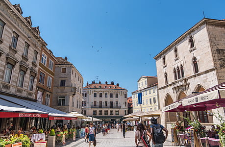 people walking on the alley during daytime thumbnail