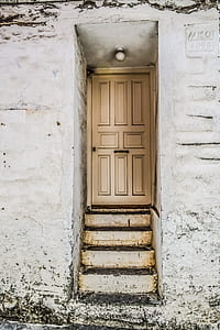 brown wooden 8-panel door closed during daytime thumbnail