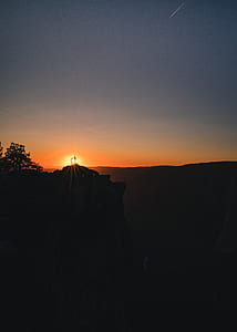 view of mountain while sun rise thumbnail