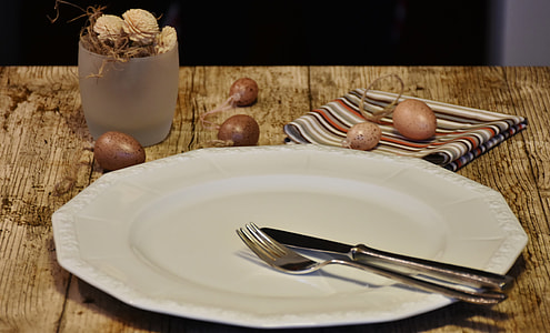 fork and knife on ceramic plate thumbnail