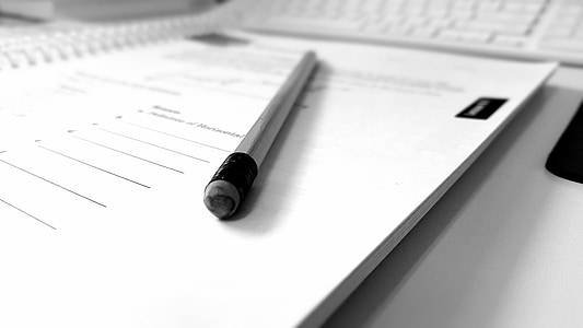 grayscale photography of pencil on printer paper thumbnail