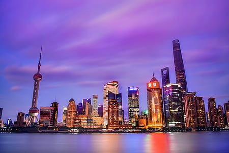 Illuminated Buildings at Dusk thumbnail