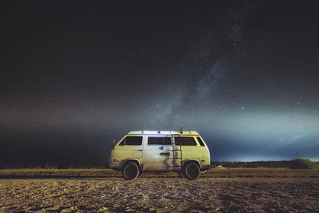 white Van on desert thumbnail