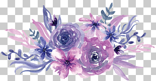 Watercolor painting Flower Purple, Watercolor purple flowers, purple and pink flowers illustration PNG clipart