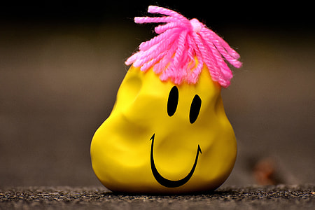 yellow balloon with pink yarn thread thumbnail