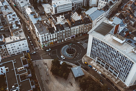 birds eye view photography of high rise buildings thumbnail