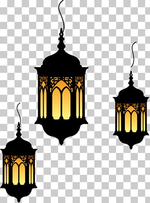 Quran Light Ramadan , Islamic , three black lamp lanterns sd PNG clipart