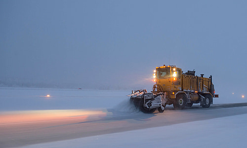 yellow vehicle with disc plow thumbnail