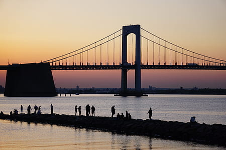 silhouette of people gathering near body of water thumbnail