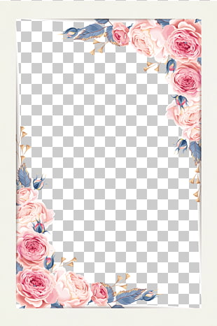 Watercolor painting, Beautiful little fresh border material, pink rose illustration PNG clipart