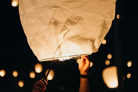 person holding sky lantern thumbnail