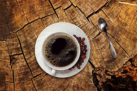 black coffee in white ceramic cup thumbnail
