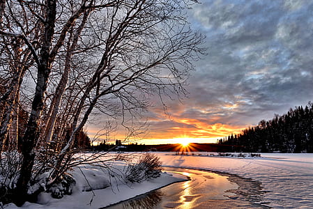snow during sunset thumbnail