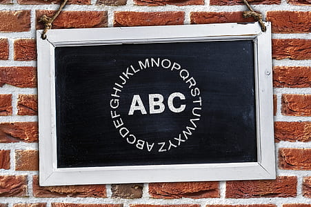 alphabet letters on blackboard with white frame thumbnail