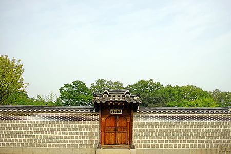 closed brown wooden door thumbnail