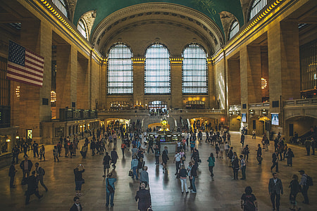 Interior shot taken at Grand Central Terminal, NYC, the busiest train station in the USA thumbnail