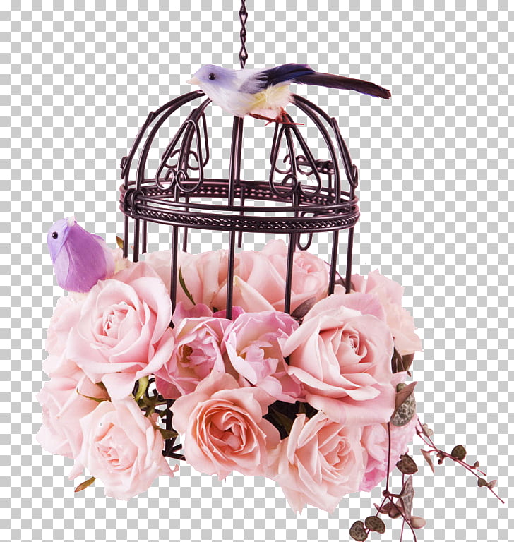 Birdcage Flower Rose Valentines Day Flowers Decoration Png
