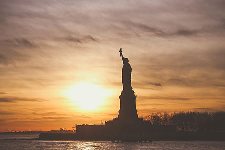 Statue of Liberty, New York during golden hour thumbnail