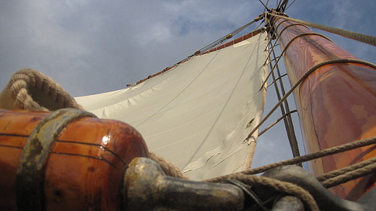 open sail of brown boat thumbnail