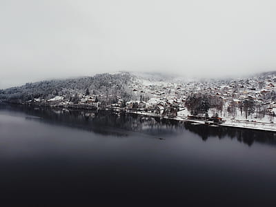 aerial photography of snow covered city thumbnail