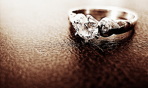 silver-colored clear gemstone solitaire ring thumbnail