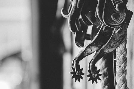 grayscale photo of spurs thumbnail