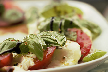 vegetable salad on white ceramic plate thumbnail