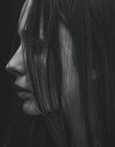 grayscale photo of woman thumbnail
