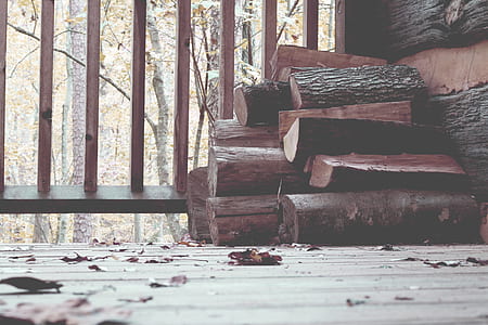 fire log lot on brown wooden flooring thumbnail