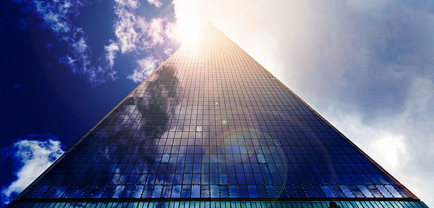 Low Angle Photograph of Pyramid Glass during Calm Weather thumbnail