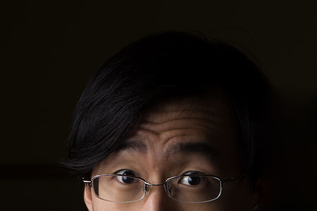 man wearing black framed eyeglasses thumbnail