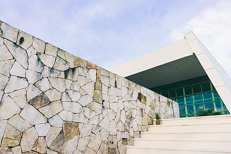 stairs, sky, clouds, rocks thumbnail