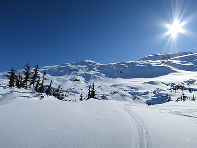 snow covered mountain during daytime thumbnail