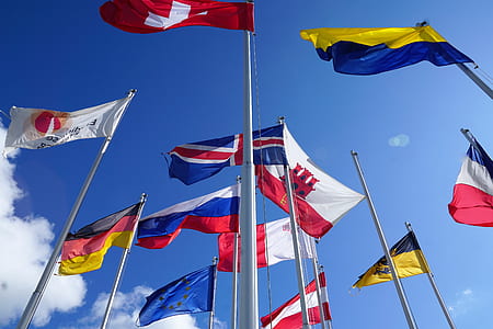 country flags at flag poles thumbnail