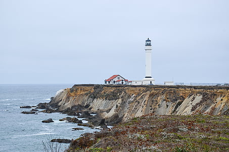white lighthouse near ocean thumbnail