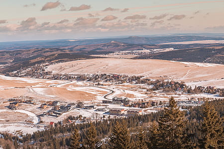 Beautiful view from the mountains the surrounding landscape thumbnail