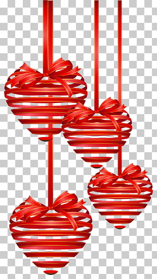 Birthday cake Wish Romance Boyfriend, Red Hearts Ornaments , four red heart hanging decors PNG clipart