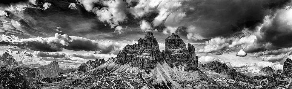 grayscale photo of mountain thumbnail