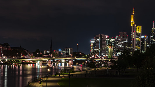 lightened city building during nighttime thumbnail